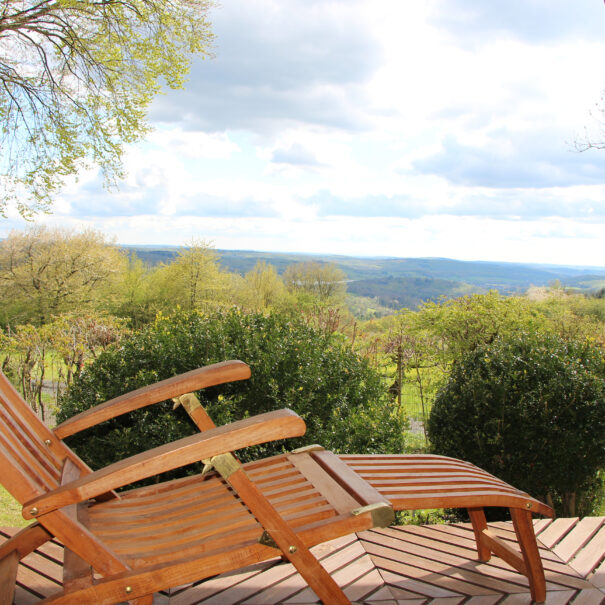 Aussicht von der Relaxliege Ferienhaus Vogelsbergblick