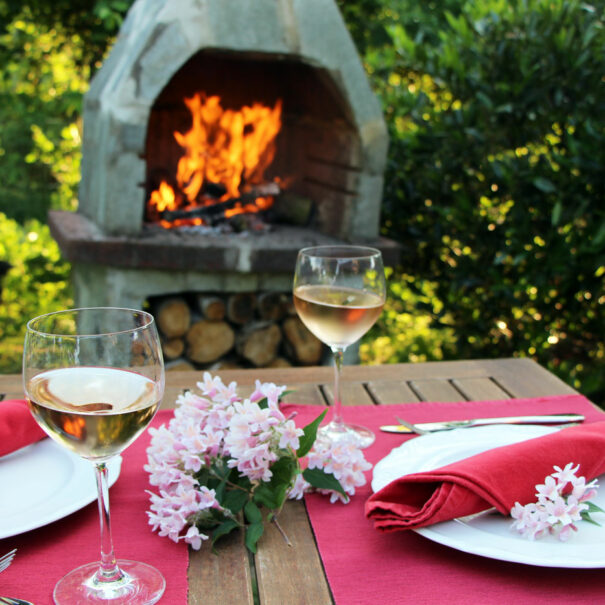 Grillkamin im Garten Ferienhaus Vogelsbergblick